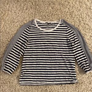 Kobi Halperin Navy and White Striped Shirt size L